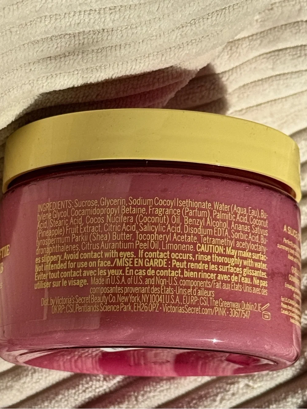 NEW(Fctry Sealed) PINK Victoria’s Secret (2)Pink Pineapple Body Scrub Exfoliator